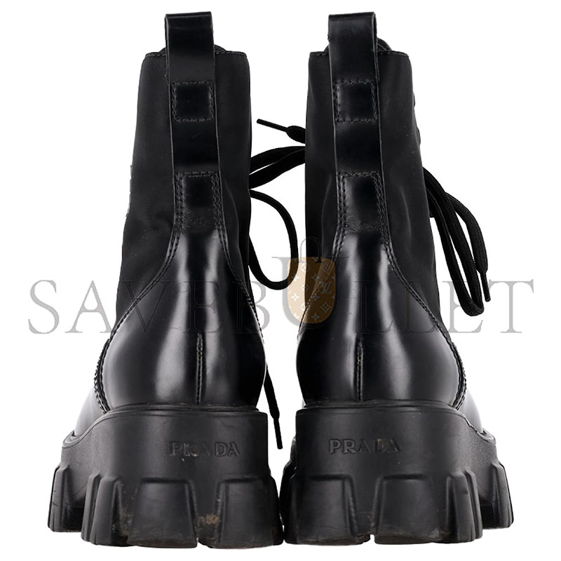 Pra*a monolith combat boots in black leather